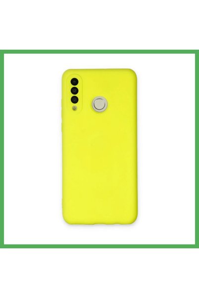 Nur store Çanta Huawei P30 Lite Case, Nano Interior, Velvet Silicone - Yellow...