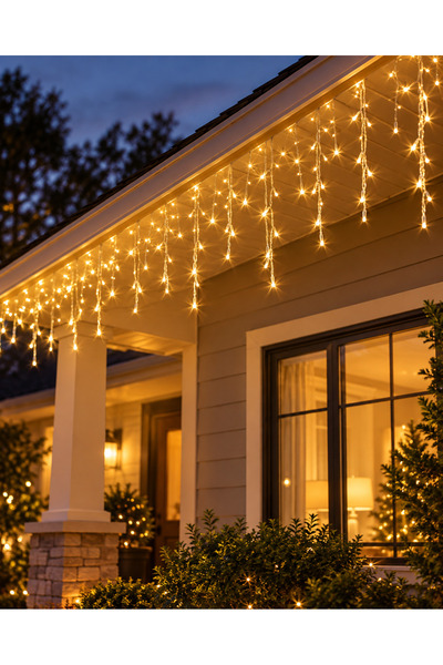 OEM Instalație luminoasă de Crăciun tip țurțuri, 5 m, 120 LED-uri, alb cald