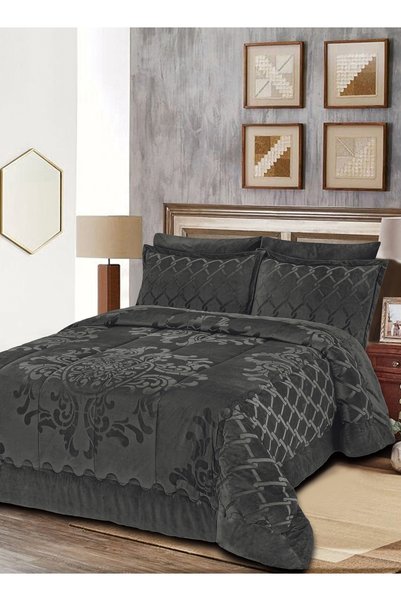Master Home Textile Velvet Comforter Set, 4 Pieces Single Size, Fits 120 × 20...