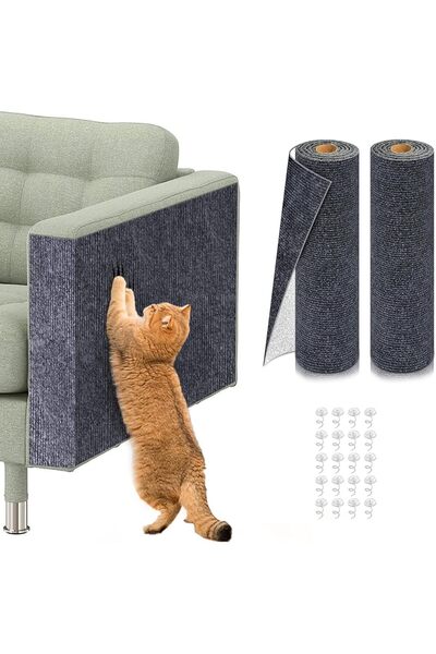 ALMEKAQUZ 2PCS 100 * 40cm Self-Adhesive Cat Scratching Mats, Trimmable DIY Ca...