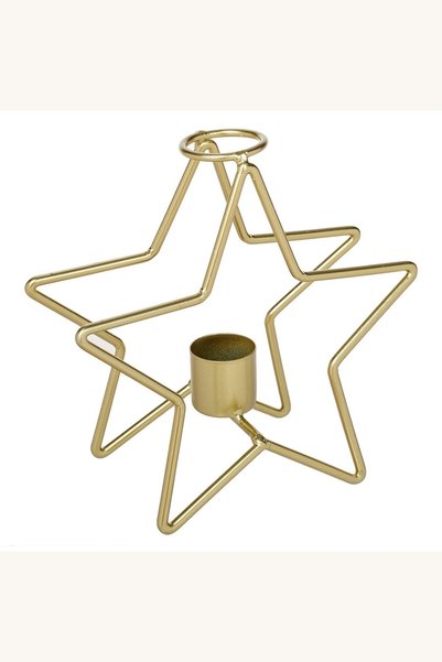Comerivo Sfesnic de Craciun auriu in forma de stea dubla, pentru decor de sar...