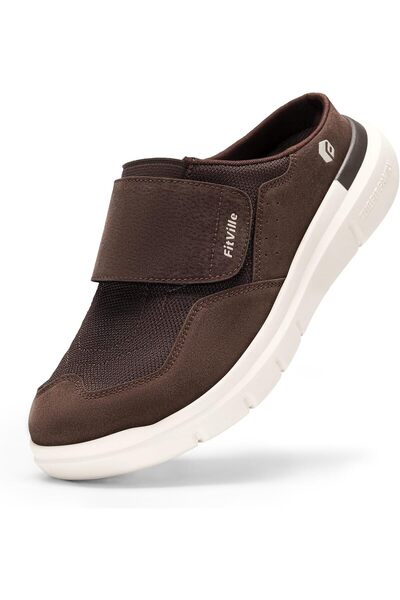 FitVille Shoes for Men Wide Mens Slippers Extra Wide Slip On Slippers for Swo...