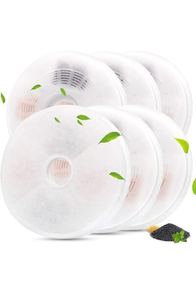 SYOSI Water Fountain Replacement Filters, 6 Pack Pet Activated Carbon Filters...
