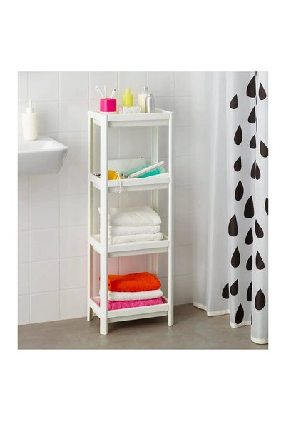 TOSHIONICS Bathroom Shower Shelving Caddy Corner Shelves Unit Plastic Shelf K...