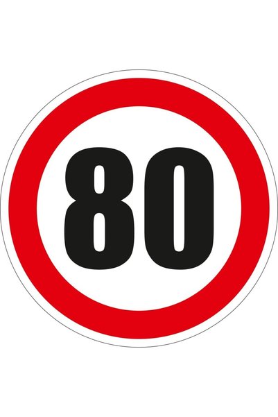ShopPrint Semn Indicator Limitare viteza 80, autocolant, diametru 12 cm