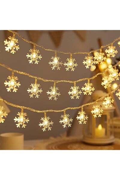 GoodTool Snowflake LED String Lights - 10 Meters (80 LEDs) Battery Operated w...