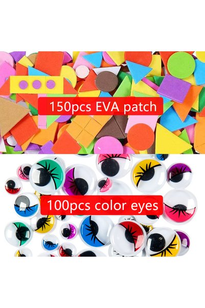 Choice 150JH 100EYE CaiSe Children Handicraft Toys Black & White Eyes Sponge ...