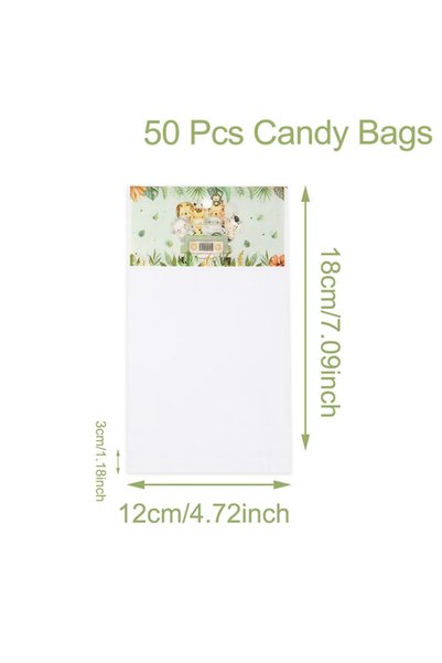 Choice as shown 50pcs 30/50pcs Jungle Animal Plastic Self-Adhesive Gift Bags ...