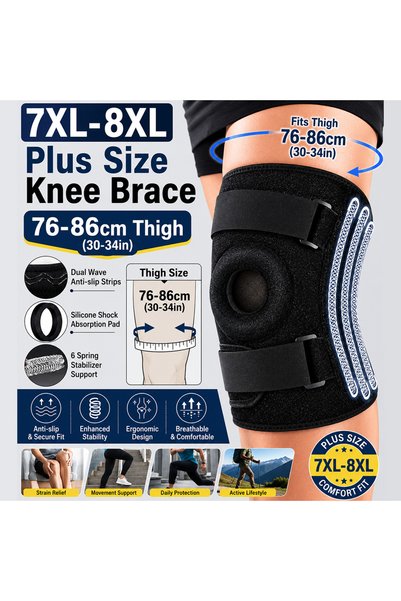 Choice black Plus Size Knee Brace XL-8XL, Extra Large Adjustable Knee Support...