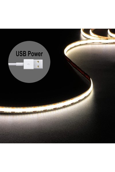 GENERAL شريط إضاءة LED يعمل بمنفذ USB بجهد 5 فولت، طوله 4.9 قدم، يحتوي على 48...