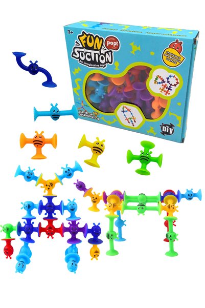 Choice 45pcs with box Small Bees Suction Cup Toys Set,Soft Building Blocks Po...