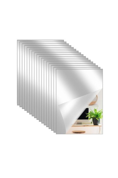 G Glixicom Set 18 Oglinzi Acrilice Autoadezive Model Dreptunghi 10 x 15 cm