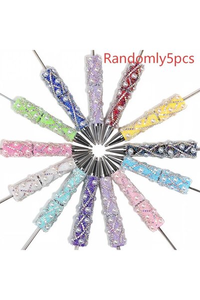 Choice Randomly 5pcs Iridescent Chain DIY Bead Pen – Full Rhinestone and Pear...