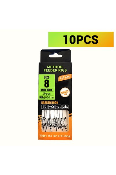 Choice 10PCS 8 Carp Fishing Rigs Pre Tied, Method Feeder & Hair Rigs with Bra...
