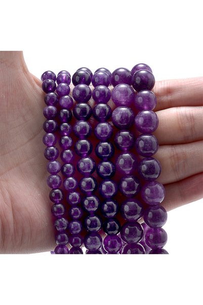 Choice 10mm approx 35 beads Natural Stone Beads Amethyst Round Loose Spacer B...