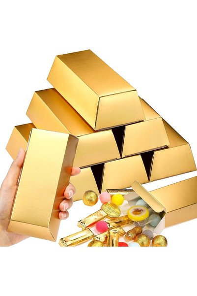Choice 1 pack Gold 12pcs; Gold Bars Fake Bar Gift Box Golden Party Favor Choc...