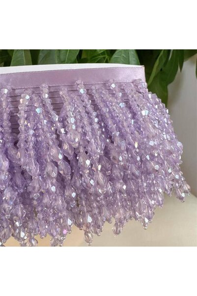Choice 90cm Light Purple -B Height 5.5CM Crystal Pendant Beaded Fringe Lace D...