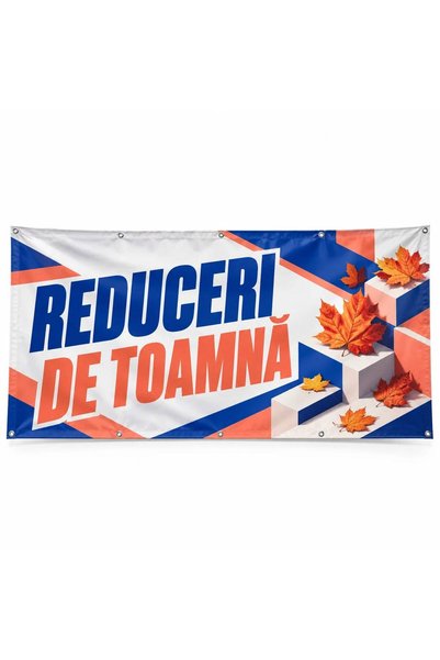 ShopPrint Banner reduceri de toamnă – model geometric, 100x50 cm, frontlit cu...