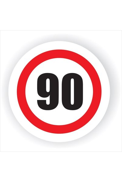 ShopPrint Semn Indicator Limitare viteza 90, autocolant, diametru 12 cm