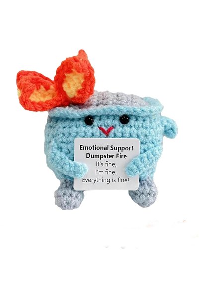 Choice Blue Cute Emotional Crochet Dumpster Hand-knitted Fire Creative Funny ...