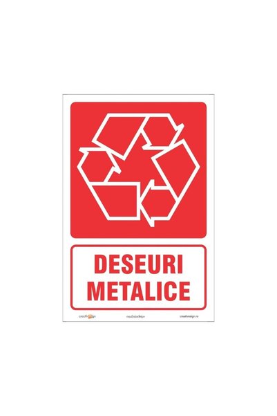 ShopPrint Semn Indicator Deseuri metalice W0105 A4, autocolant, 20 x 30 cm