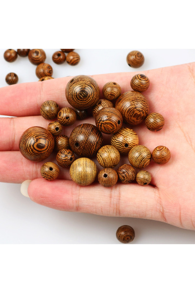 Choice 12mm 30pcs 1 6/8/10/12mm Natural Brown Wood Beads Round Spacer Wooden ...