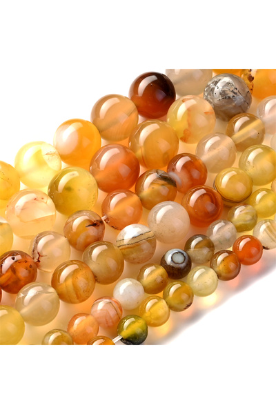 Choice 6mm(around 61pcs) Natural Amber Agates Round Loose Spacer Beads for Je...