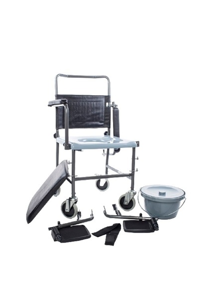 Kid-Man Scaun de toaletă rulant cu toaletă MAX 130KG - WC integrat pentru per...