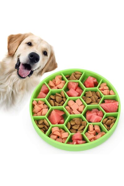 pawowo Pawow Silicone Slow Feeder Dog Bowls, Feeding Vessels for Pets with Su...