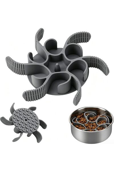 ALMEKAQUZ Dog Slow Feeder Bowls Silicone Spiral, Pet Food Feeder Insert to Sl...