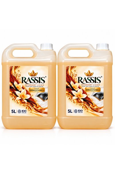 RASSIS Set 2 x Detergent Lichid pentru Rufe, Parfum Tobacco Vanilla, 10 L, 20...