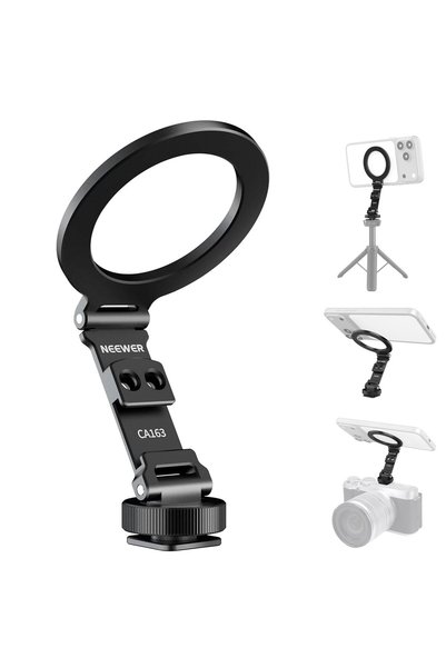 NEEWER Magnetic Tripod Phone Mount Cold Shoe Adapter, Aluminum, CA163
