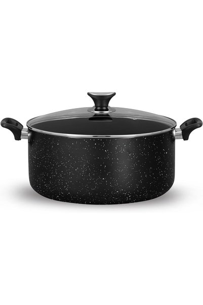 SONEX COOKWARES Sonex Non Stick Casserole 32 cm (11.5 L), With Glass Lid, Hea...