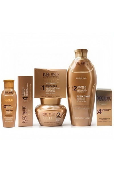 Pure White Cosmetics مجموعة بيور وايت جولدن للعناية المتكاملة بالبشرة وتوحيد ...