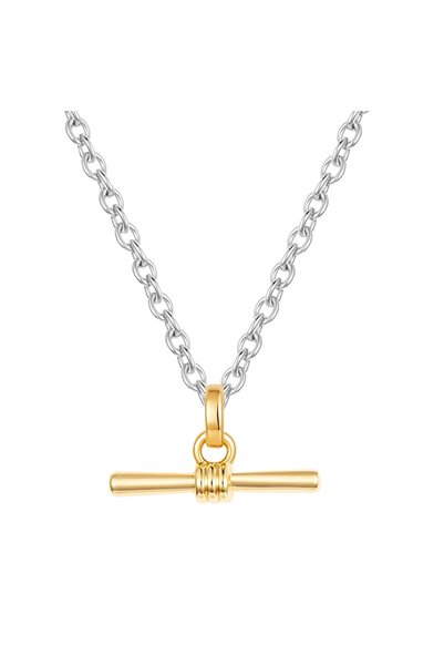 Lulu & Jane Modeschmuckhalskette Kette mit Anhänger bicolor