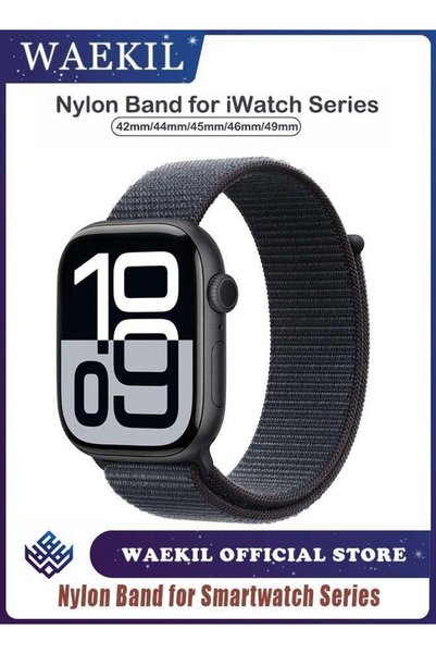 WAEKIL Breathable Nylon Loop Sport Band for Apple Watch 42mm/44mm/45mm/46mm/4...