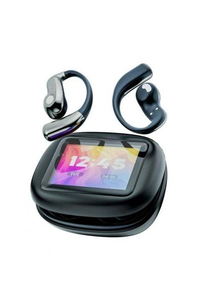 Flyview AI Language Translation Earbuds, Open Ear Earphones, LCD Touchscreen ...