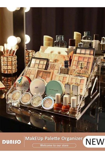 DUNISO Makeup Organizer for Eyeshadow Palette and Lipstick Organizer, 7 Secti...