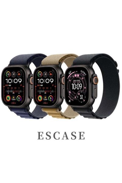ESCASE 3-Piece Nylon Strap Titanium Black Replacement Set Compatible with App...