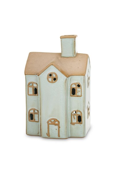 DecoDepot Decorațiune ceramică pentru casă, cu suport pentru lumânare, verde/...