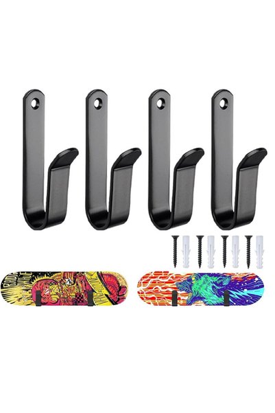 GENERAL 4 PCS Snowboard Wall Mount Clips,Horizontal Skateboard Wall Mount wit...