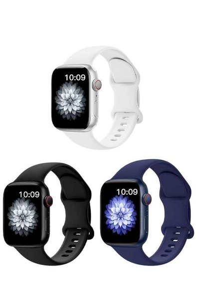 HablTech 3 Pcs Sport Silicone Band Compatible with Apple Watch 44mm/45mm/46mm...