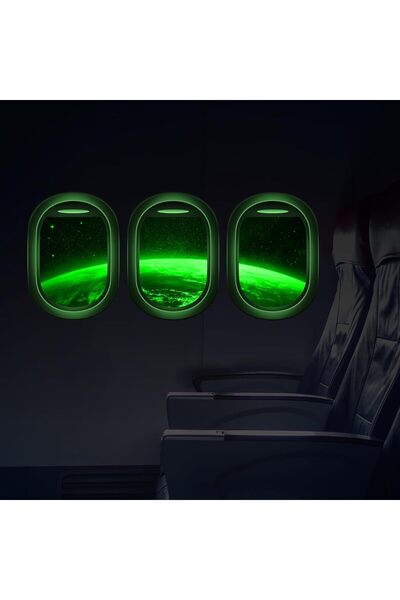 Robmoda Glow in The Dark 3D Space Wall Decals, Set of 3 Galaxy Window Sticker...