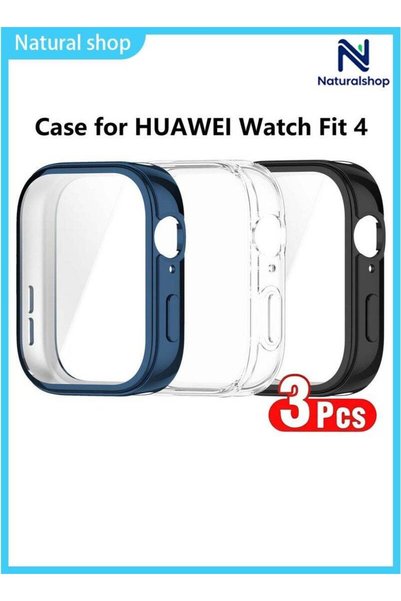 GENERAL naturalshop 3 PCS Case for HUAWEI Watch Fit 4 Soft TPU Screen Protect...