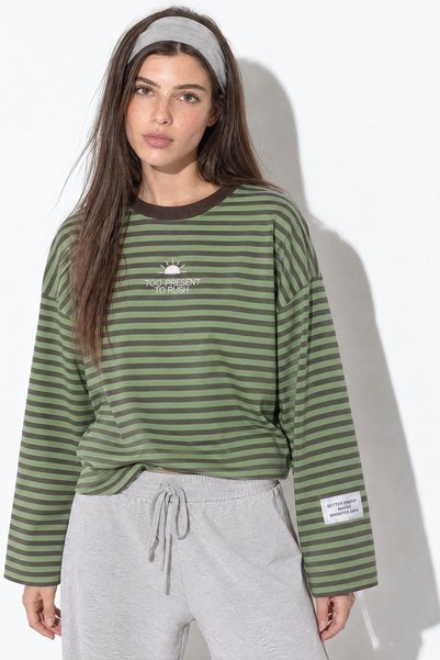 Hiccup Çizgili Sweatshirt