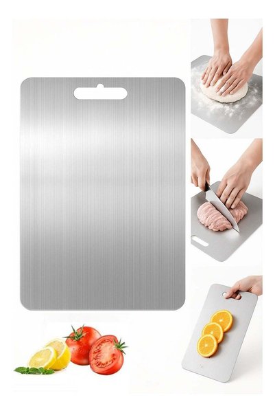 YOONISPRO 304 Stainless Steel Cutting Board 39×28cm – Heavy-Duty Double-Sided...