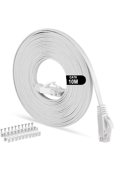AZONEE كابل إيثرنت Cat6 بطول 10 أمتار، كابلات إنترنت طويلة، سلك توصيل عالي ال...