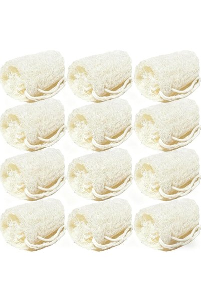 Yelajoy 12 PCS Loofah Sponge, Natural Exfoliating Scrubber for Shower, Body C...
