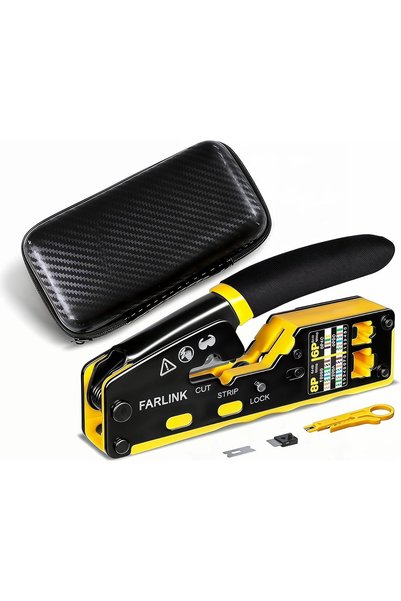 GENERAL أداة تجعيد كابلات إيثرنت RJ45 من FARLINK بتصميم مريح لكابلات الشبكة