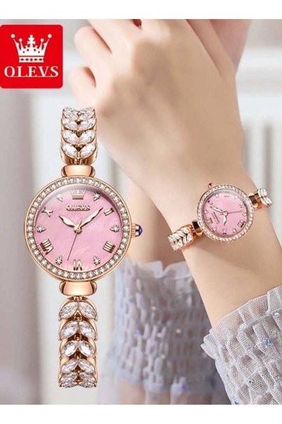 OLEVS ساعات نسائية من الفولاذ المقاوم للصدأ، كوارتز، مقاومة للماء، ساعة أنالو...